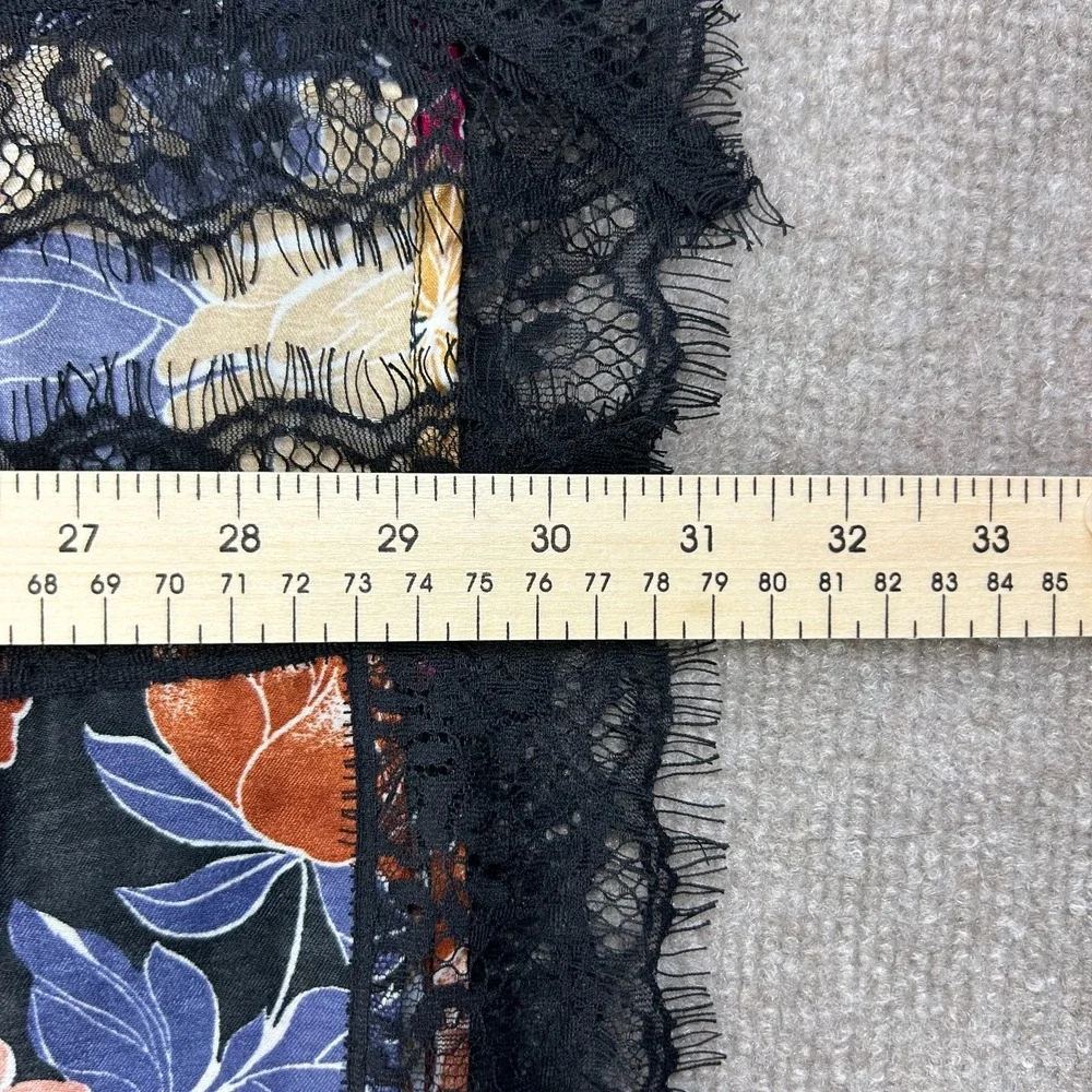 Band Of The Free Lilou Midi Skirt Womens Small Black Floral Lace Slip Front Slit